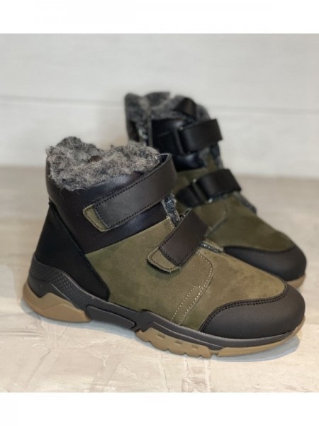 Ортопедические зимние ботинки 3brooo ASPEN Khaki Black  061-1-01