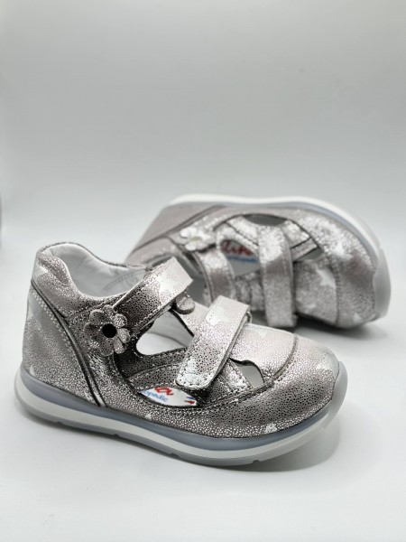 Ортопедичні туфлі для дівчинки Perlina 23.003 сріблясті