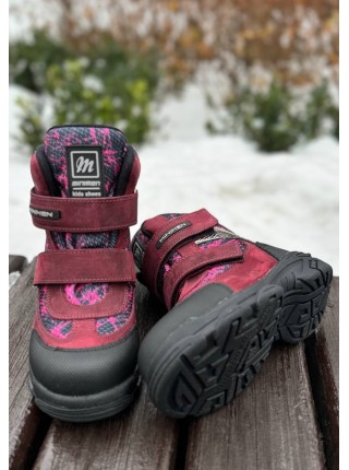 Зимові ортопедичні черевики Minimen 15bordoprint бордовий